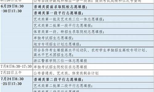 浙江高考三段填报时间表,浙江高考三段填报时间